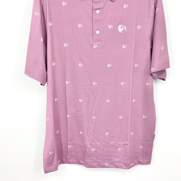 Chubya Golf Men Size Medium Polo Shirt Short Sleeve Top Purple Bird Printed - Picture 3 of 8